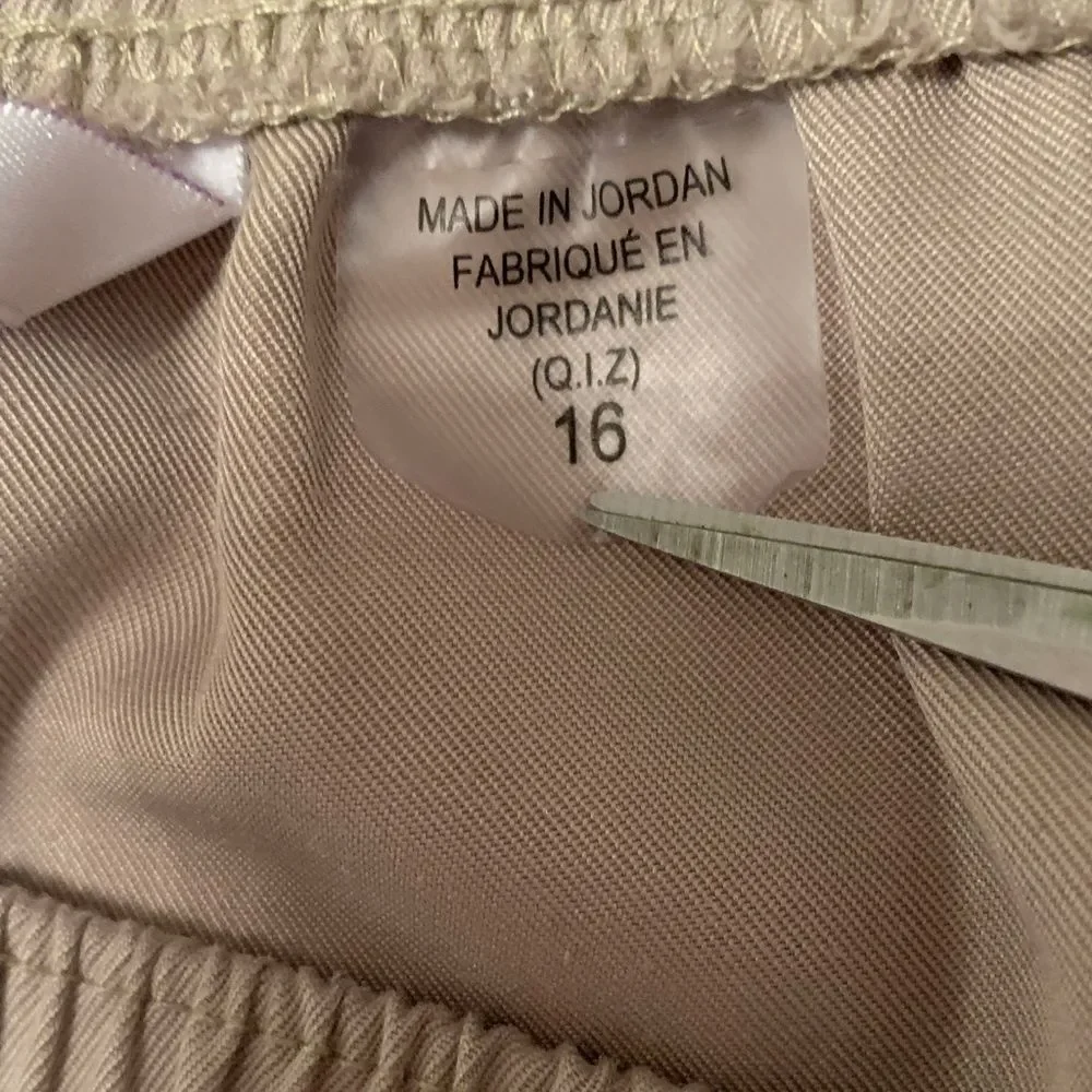 Alia Women’s Elastic Waist Pockets Tan Pants Size 16 - Picture 6 of 6